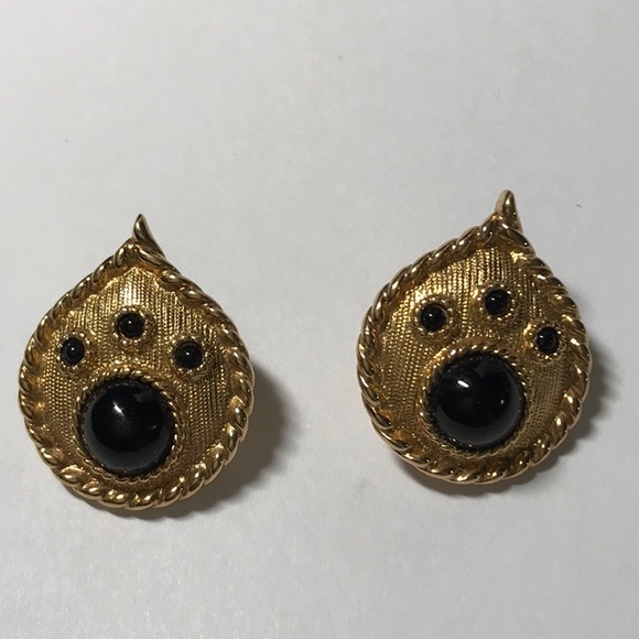 Salo pierced earrings, black accent stones - Picture 1 of 6